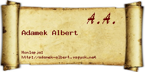 Adamek Albert névjegykártya