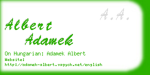 albert adamek business card